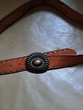 Fossil Genuine Leather Belt with Stitched Edge Detail